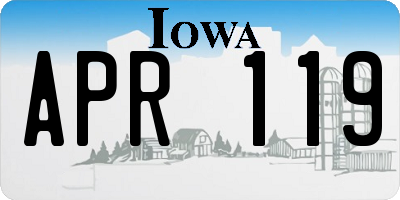 IA license plate APR119