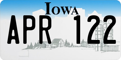 IA license plate APR122