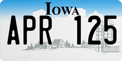 IA license plate APR125