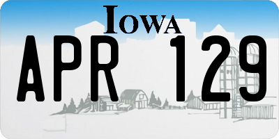 IA license plate APR129