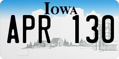 IA license plate APR130