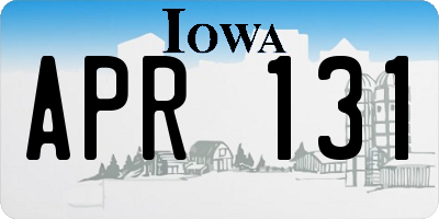 IA license plate APR131