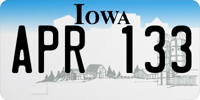 IA license plate APR133