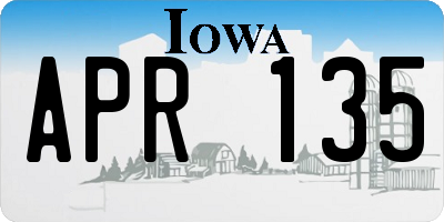 IA license plate APR135