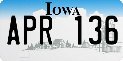 IA license plate APR136