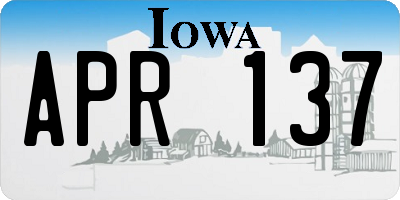 IA license plate APR137