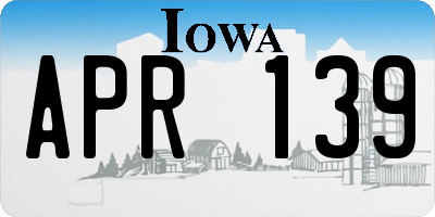IA license plate APR139