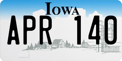 IA license plate APR140