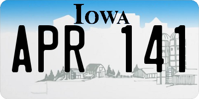 IA license plate APR141