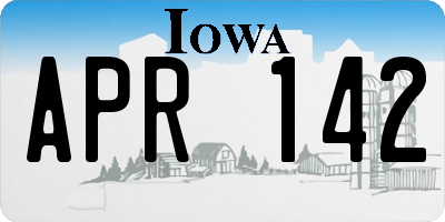 IA license plate APR142