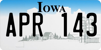 IA license plate APR143