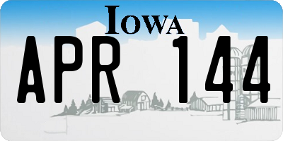 IA license plate APR144