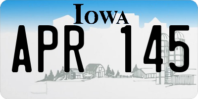 IA license plate APR145