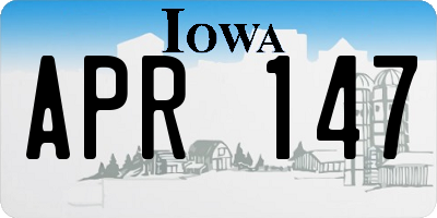 IA license plate APR147
