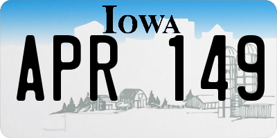 IA license plate APR149