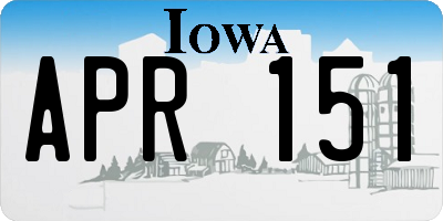 IA license plate APR151
