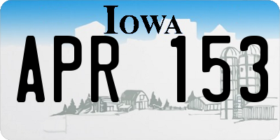 IA license plate APR153