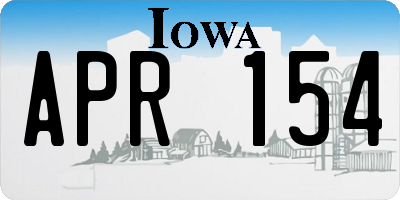 IA license plate APR154