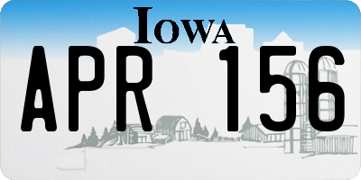 IA license plate APR156