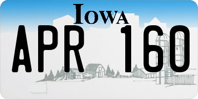 IA license plate APR160