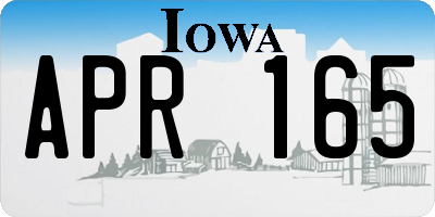 IA license plate APR165