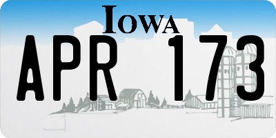 IA license plate APR173