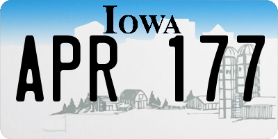 IA license plate APR177