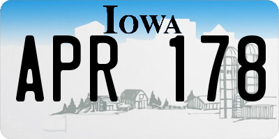 IA license plate APR178
