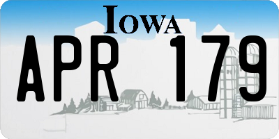 IA license plate APR179