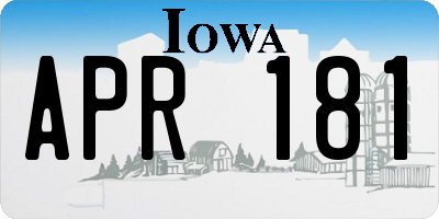 IA license plate APR181