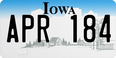 IA license plate APR184