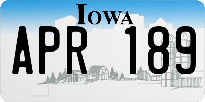 IA license plate APR189