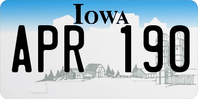 IA license plate APR190