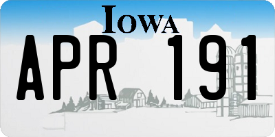 IA license plate APR191