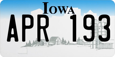 IA license plate APR193