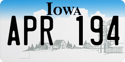 IA license plate APR194