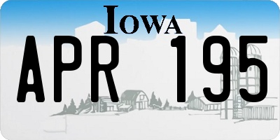 IA license plate APR195