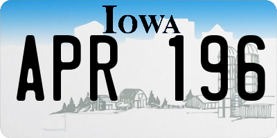 IA license plate APR196