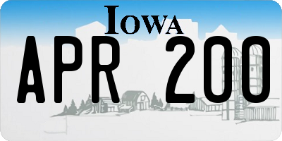 IA license plate APR200