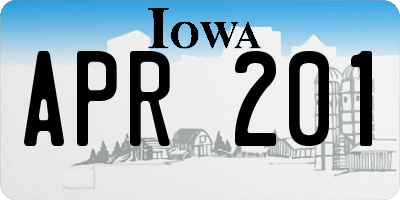 IA license plate APR201