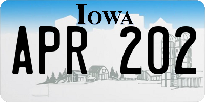 IA license plate APR202