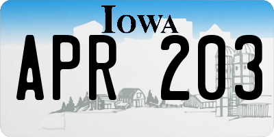 IA license plate APR203