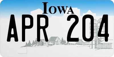IA license plate APR204