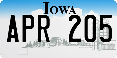 IA license plate APR205