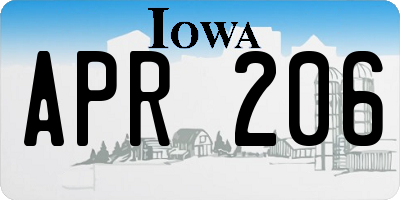 IA license plate APR206