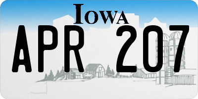 IA license plate APR207