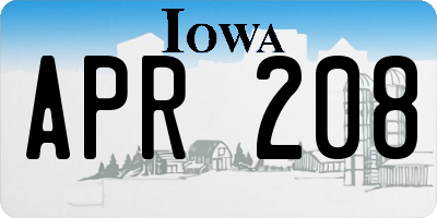 IA license plate APR208