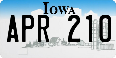 IA license plate APR210