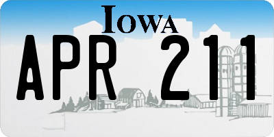 IA license plate APR211