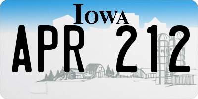 IA license plate APR212
